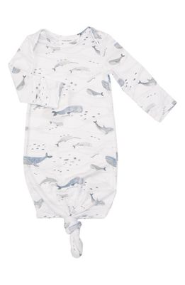 Angel Dear Ocean Print Knotted Gown in Grey