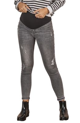 Angel Maternity Claire Over the Bump Skinny Maternity Jeans in Charcoal