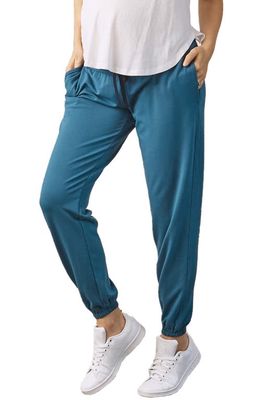 Angel Maternity Cotton & Modal Maternity Joggers in Teal