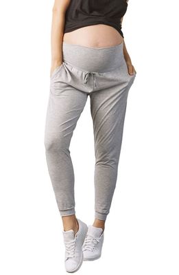 Angel Maternity Cotton Blend Maternity Joggers in Marble Grey