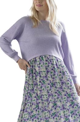 Angel Maternity Crop Maternity Sweater in Lavender