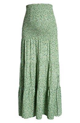 Angel Maternity Floral Maternity Maxi Skirt in Green Flora