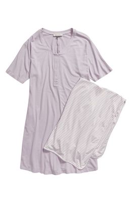 Angel Maternity Hospital Maternity Nightgown & Baby Wrap Set in Lavender