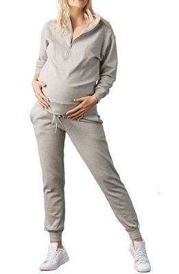 Angel Maternity Maternity/Nursing 2-Piece Track Set in Marl Grey