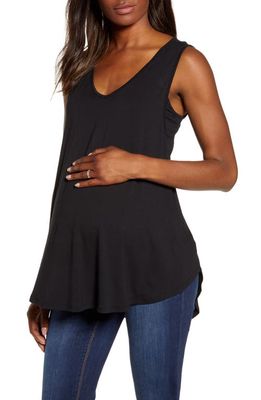 Angel Maternity Swing Maternity/Nursing Tank in Black 