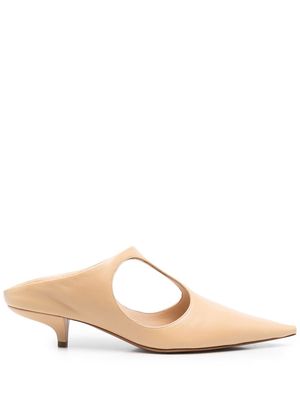 Angelo Figus Disc-O 35mm cut-out mules - Neutrals