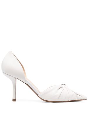Angelo Figus knot-detail 100mm pumps - White