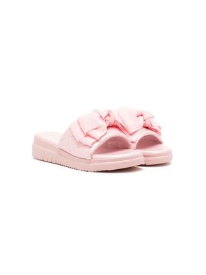 Angel's Face bow-detail open-toe slippers - Pink