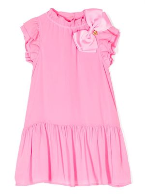 Angel's Face bow-detail ruffled dress - Pink