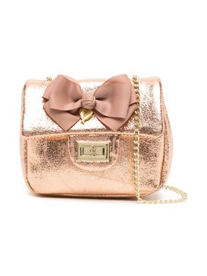 Angel's Face bow-detail shoulder bag - Gold