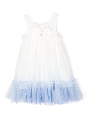 Angel's Face contrasting-panel tulle dress - Blue