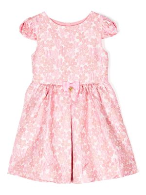 Angel's Face floral-jacquard short-sleeved dress - Pink