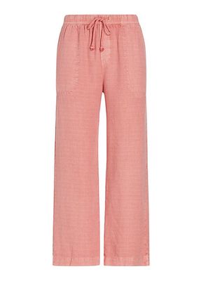 Angie Drawstring Wide-Leg Crop Pants