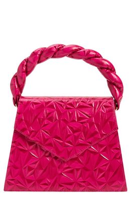 Anima Iris Grande Zaza Snake Embossed Leather Top Handle Bag in Pink/Texture 3