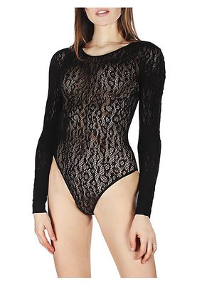 Animal Lace Long-Sleeve Bodysuit