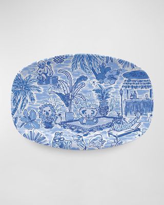 Animal Vacay Blue Platter
