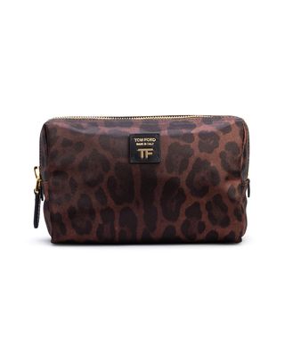 Animalier Leopard Nylon Cosmetic Pouch Bag