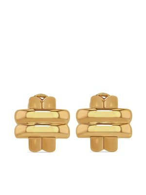 ANINE BING 14kt gold-plated Double Cross earrings