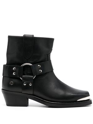 ANINE BING 45mm square-toe leather boots - Black