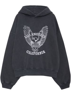 ANINE BING Alec Los Angeles California print hoodie - Black