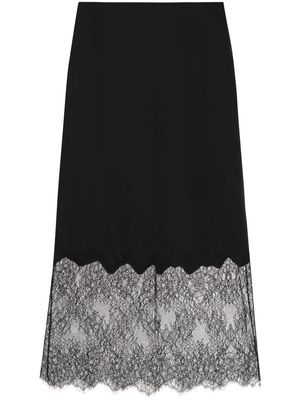 ANINE BING Amelie lace-trim skirt - Black