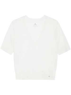 ANINE BING Aria logo-plaque T-shirt - White