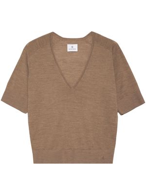 ANINE BING Aria merino wool-cashmere blend jumper - Brown