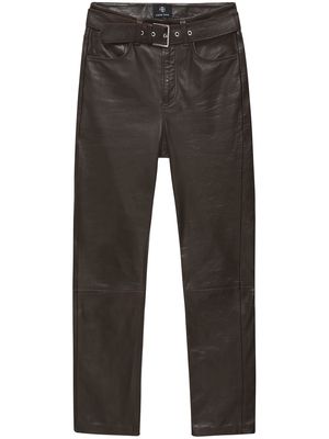 ANINE BING belted leather trousers - Black
