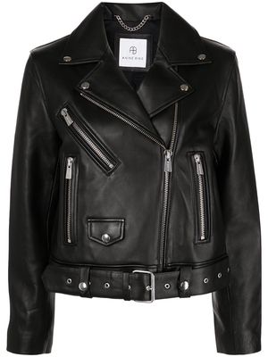 ANINE BING Benjamin leather biker jacket - Black