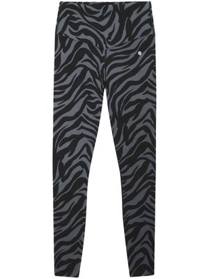 ANINE BING Black zebra-print leggings