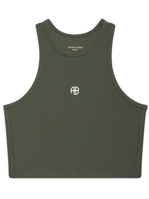 ANINE BING Brett logo-print tank top - Green