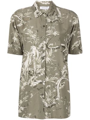 ANINE BING Bruni tropical-print short-sleeve shirt - Green