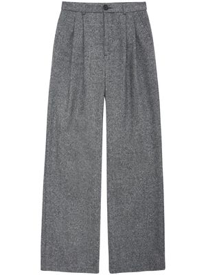 ANINE BING Carrie wide-leg wool trousers - Grey