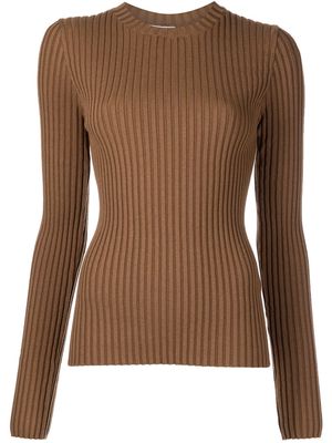 ANINE BING Cecily ribbed-knit jumper - Brown