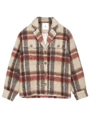 ANINE BING check-pattern button-fastening jacket - Brown