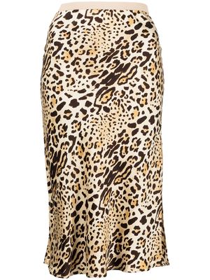ANINE BING Erin leopard-print pencil skirt - Brown