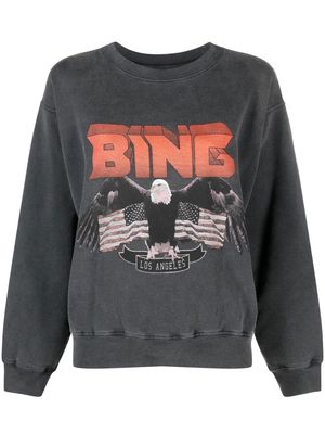 ANINE BING graphic-print cotton sweatshirt - Black