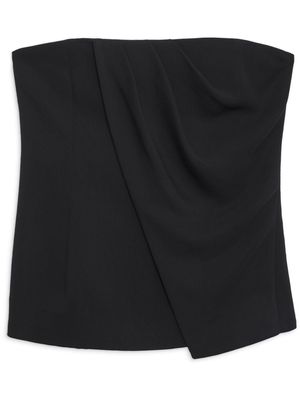 ANINE BING Halle draped strapless top - Black