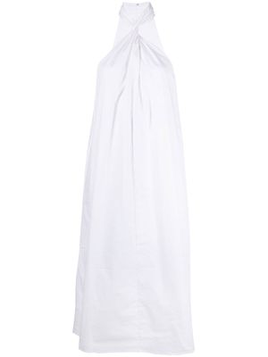 ANINE BING halterneck cotton midi dress - White