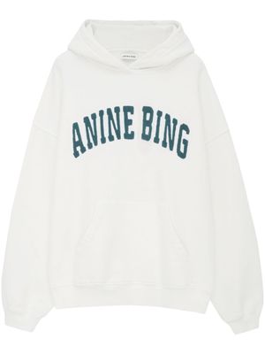 ANINE BING Harvey organic-cotton hoodie - White