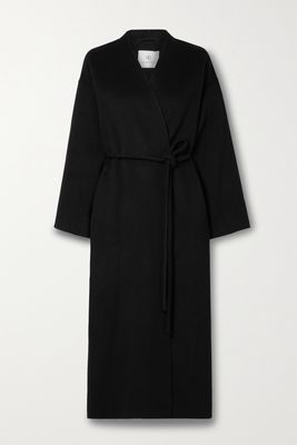 Anine Bing - Hunter Oversized Belted Wool And Cashmere-blend Coat - Black