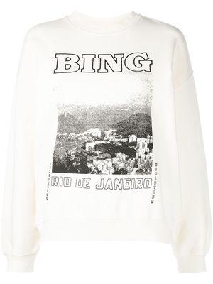 ANINE BING Jaci graphic-print sweatshirt - Neutrals