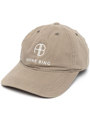 ANINE BING Jeremy logo-embroidered cap - Green