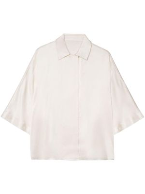 ANINE BING Julie satin shirt - Neutrals