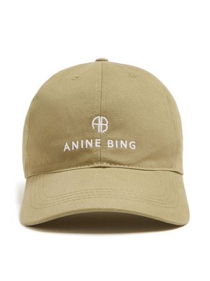 ANINE BING logo-embroidery cotton baseball hat - Neutrals