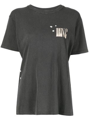 ANINE BING logo-print bleached T-shirt - Grey