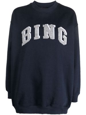 ANINE BING logo-print cotton-blend sweatshirt - Blue