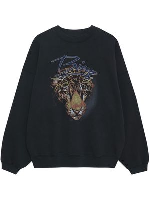 ANINE BING logo-print cotton sweatshirt - Black