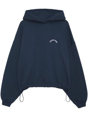 ANINE BING Lucy logo-print hoodie - Blue