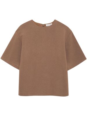ANINE BING Maddie short-sleeve crepe blouse - Brown